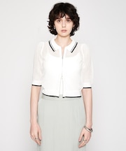 【手洗い可】ポロカラージップカーディガン