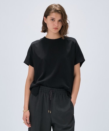 【セットアップ／マシンウォッシュ】レーヨンツイルブラウス