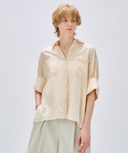 【手洗い可】リネンブレンドオーバーサイズシャツ