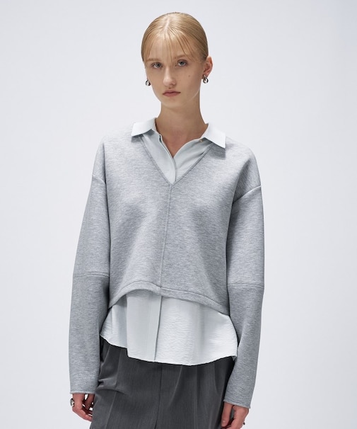 【セットアップ/マシンウォッシュ】深Vネックダンボールプルオーバー