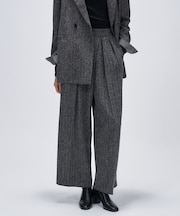 ダブルタックヘリンボーンワイドパンツ