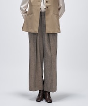 ダブルタックヘリンボーンワイドパンツ