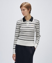 【マシンウォッシュ】マルチボーダーポロニットプルオーバー