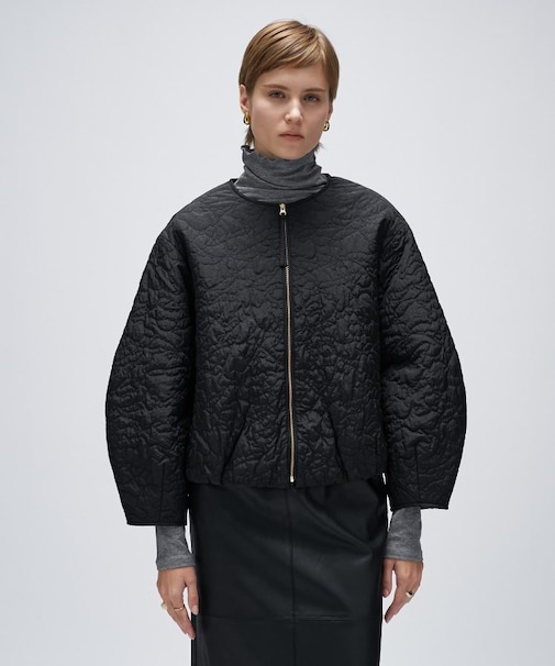 【手洗い可】アートキルトショートブルゾン