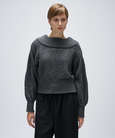 アイレットオフショルニットプルオーバー