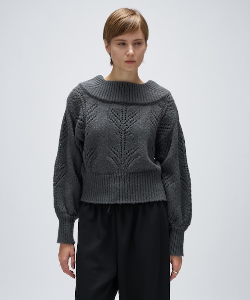 アイレットオフショルニットプルオーバー