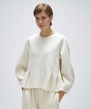 【セットアップ/マシンウォッシュ】カットジョーゼットペプラムプルオーバー