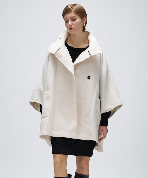 【手洗い可】メルトンジャージポンチョコート