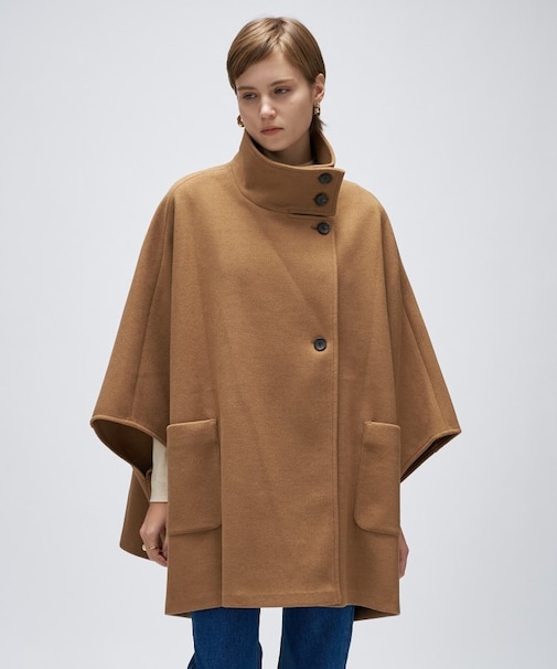 【手洗い可】メルトンジャージポンチョコート