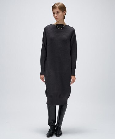 畦ニットロングワンピース
