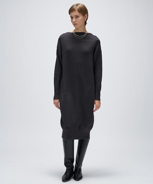 畦ニットロングワンピース