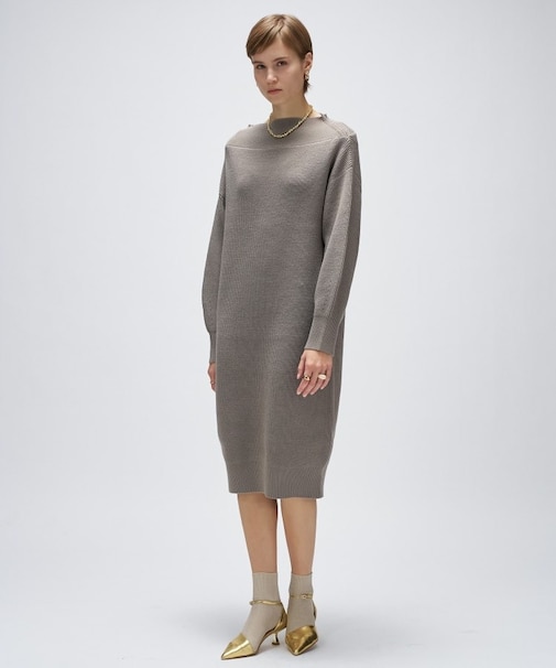 畦ニットロングワンピース
