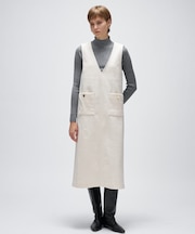 【手洗い可】メルトンジャージVネック ジャンパー スカート