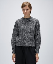 【手洗い可】メランジドルマンクロップドニット