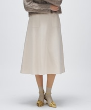 【手洗い可】メルトンジャージフレアスカート