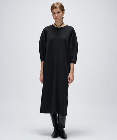 【マシンウォッシュ】カットジョーゼットパフスリーブワンピース