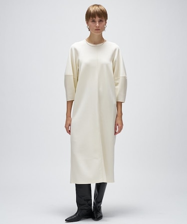 【マシンウォッシュ】カットジョーゼットパフスリーブワンピース