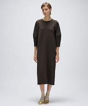 【マシンウォッシュ】カットジョーゼットパフスリーブワンピース