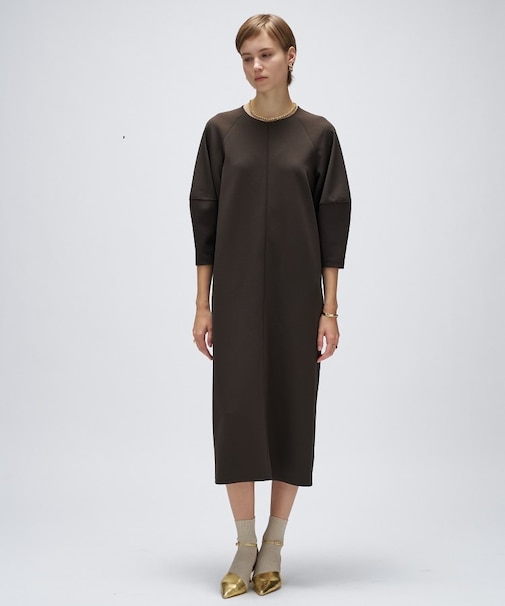 【マシンウォッシュ】カットジョーゼットパフスリーブワンピース