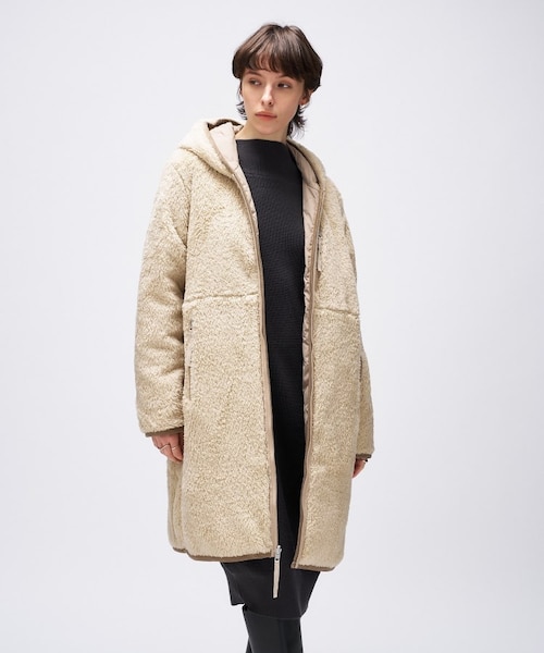 TAION シティ リバーシブル パイピングフード ダウン×ボア コート TAION】シティ リバーシブル パイピングフード ダウン×ボア コート