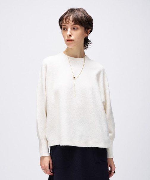 【手洗い可】ドルマンロングリブニットプルオーバー