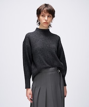 【手洗い可】ラメハイネックニットプルオーバー