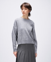 【手洗い可】ラメフェザークルーネックニット