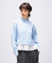 【手洗い可】ニットドッキングペプラムプルオーバー