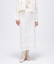 【手洗い可】フラワーチュールレーススカート