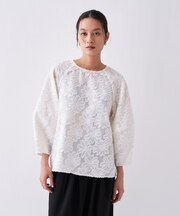 【オケージョン／手洗い可】フラワーシアージャカードシャツ