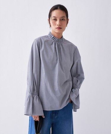 【オケージョン／手洗い可】フリルフォルムブラウス