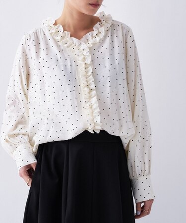 【オケージョン／手洗い可】フリルブラウス