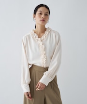 【オケージョン／手洗い可】フリルブラウス