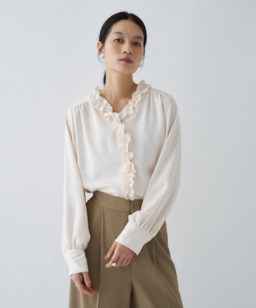 【オケージョン／手洗い可】フリルブラウス