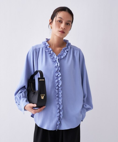 【オケージョン／手洗い可】フリルブラウス