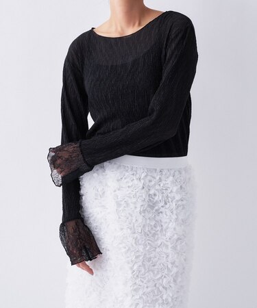 【オケージョン／手洗い可】レースシアーワッシャ―シカットソー