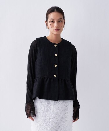 【オケージョン】ツイードペプラムジレ