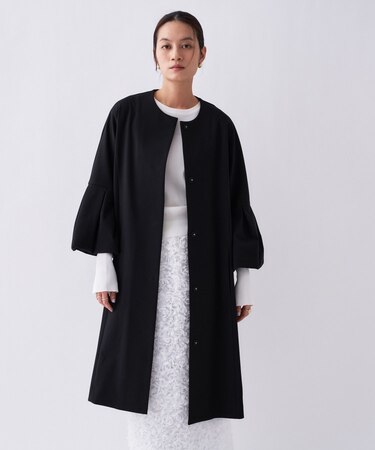 【セットアップ／オケージョン／手洗い可】ダンボールノーカラーコート