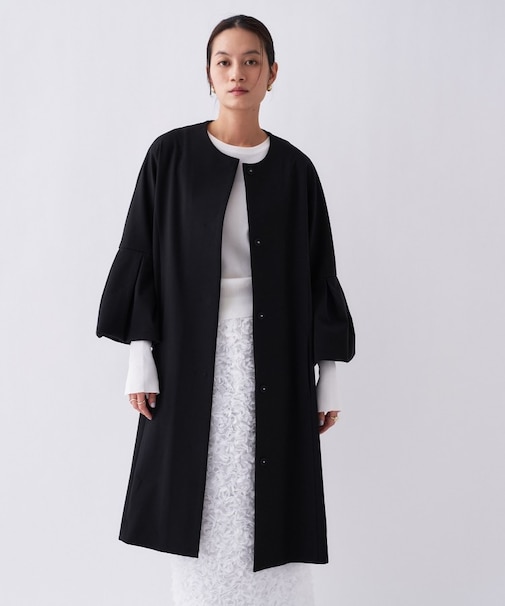 【セットアップ／オケージョン／手洗い可】ダンボールノーカラーコート