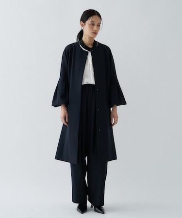 【セットアップ／オケージョン／手洗い可】ダンボールノーカラーコート