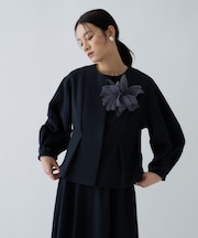 【セットアップ/オケージョン/手洗い可】ダンボールペプラムブルゾン