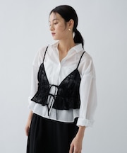 【手洗い可】シアーフラワーレースキャミソール