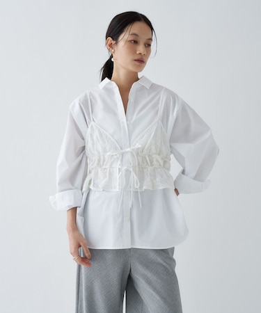 【手洗い可】シアーフラワーレースキャミソール