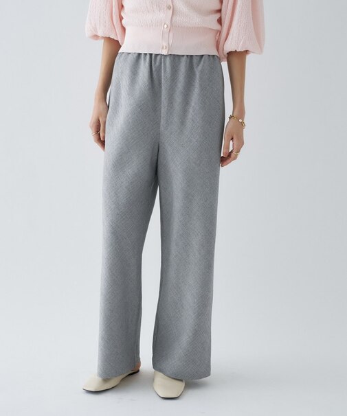 【セットアップ/接触冷感/マシンウォッシュ】リネンライクイージーパンツ