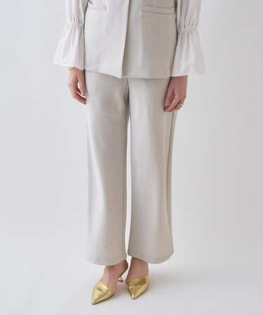 【セットアップ／接触冷感／マシンウォッシュ】リネンライクイージーパンツ