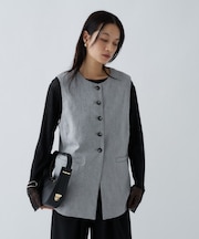 【セットアップ／接触冷感／マシンウォッシュ】リネンライクジレ