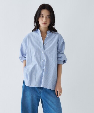 【手洗い可】バックギャザールーズシャツ