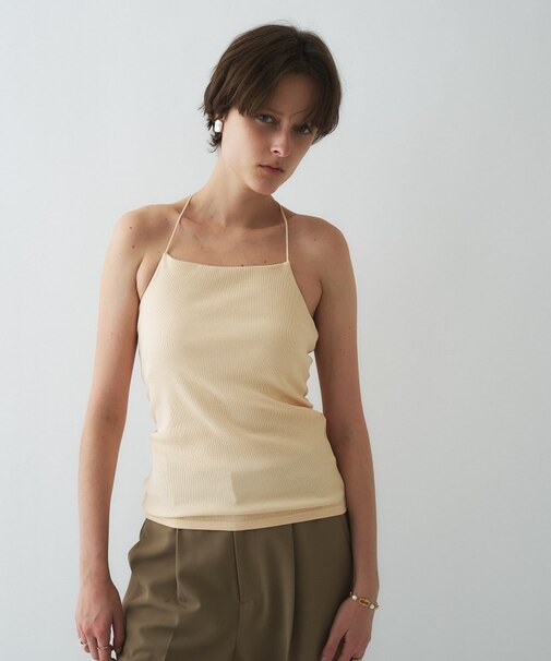 【カップ付き／マシンウォッシュ】デザインキャミソール