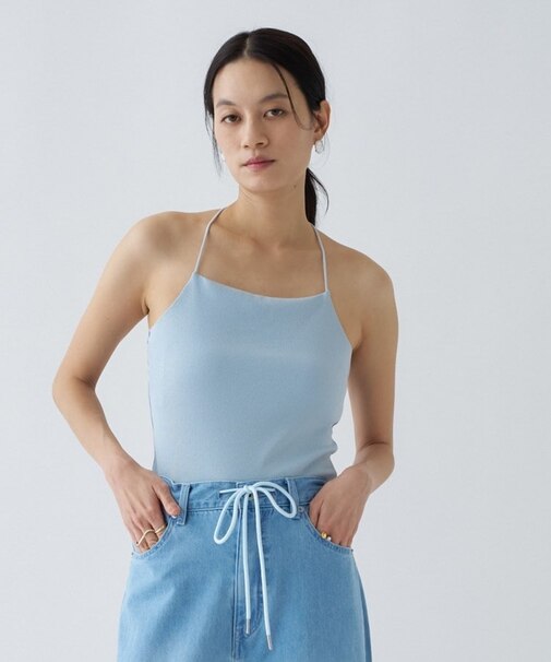 【カップ付き／マシンウォッシュ】デザインキャミソール