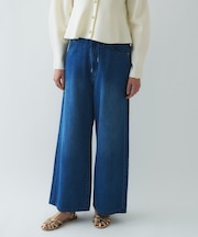 【手洗い可】ドロストイージーワイドデニムパンツ